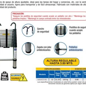 ESCALERA ARRIMO ACOPLABLE ALUMINIO 12P. BRONCO AMERICAN