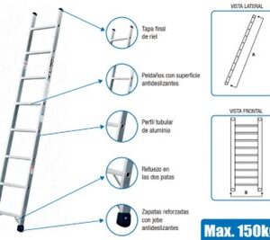 ESCALERA ARRIMO DE ALUMINIO