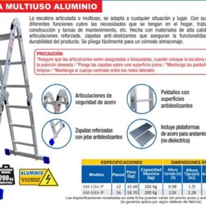 ESCALERA MULTIUSO ALUMINIO 12P-16P BRONCO AMERICAN